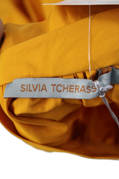 Silvia Tcherassi Womens Sleeveless High Neck Wool Blouse Yellow Size L