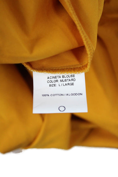 Silvia Tcherassi Womens Sleeveless High Neck Wool Blouse Yellow Size L