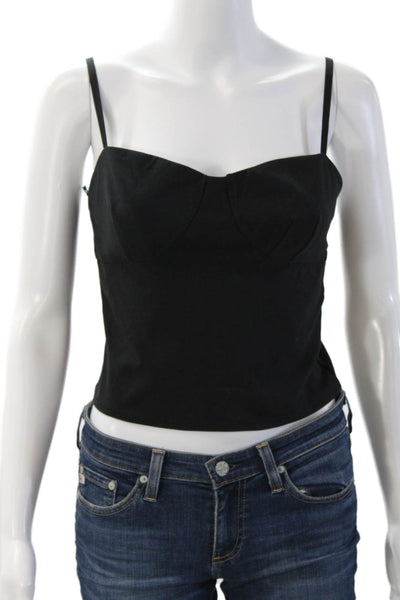 Wilfred Free Women Cropped Camisole Black Solid Cotton Blend 90s Size L