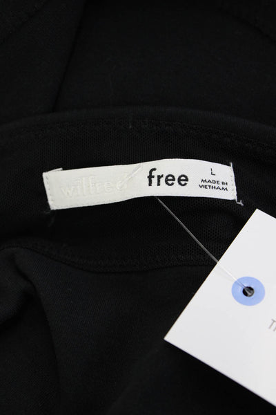 Wilfred Free Women Cropped Camisole Black Solid Cotton Blend 90s Size L
