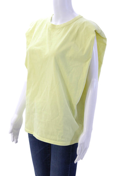 Frankie Shop Womens Basic Yellow Cotton Crew Neck T-Shirt Short Sleeve Size M