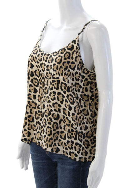 ATM Womens Camisole Beige Cotton Animal Print Sleeveless Round Neck Size L