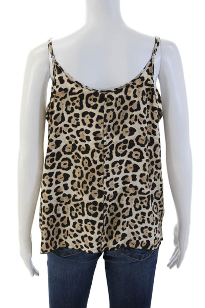 ATM Womens Camisole Beige Cotton Animal Print Sleeveless Round Neck Size L