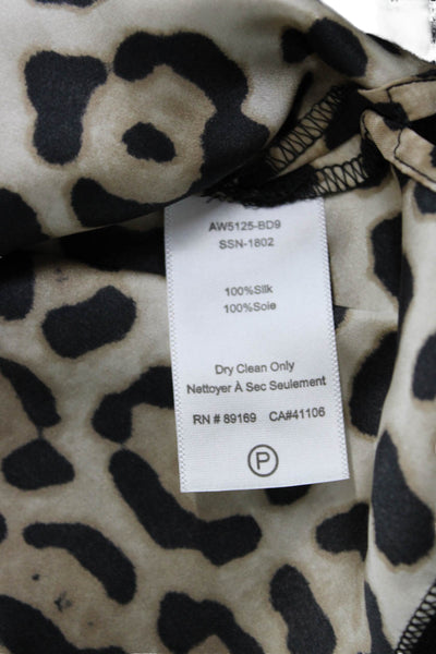 ATM Womens Camisole Beige Cotton Animal Print Sleeveless Round Neck Size L