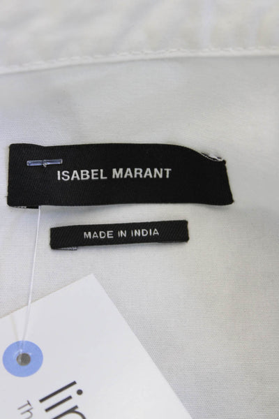 Isabel Marant Women Jumpsuit White High Neck Short Sleeve Cotton Size 42