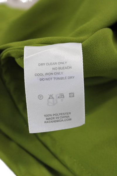 Rat & Boa Womens Shirt Wrap Dress Green Collared Button Long Sleeve Size L