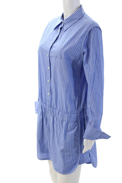 Thakoon Addition Women Shirt Dress Blue Striped Cotton Longsleeve Size 10