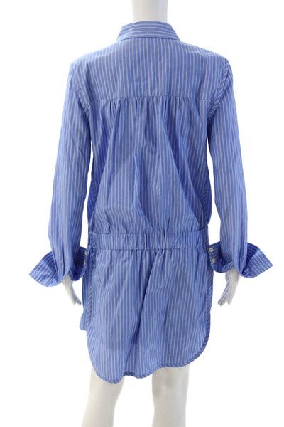 Thakoon Addition Women Shirt Dress Blue Striped Cotton Longsleeve Size 10