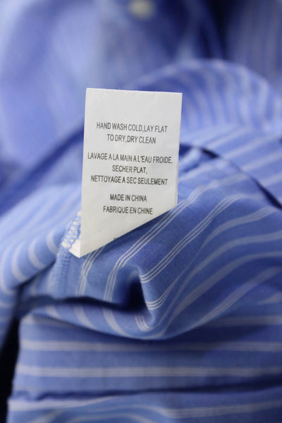 Thakoon Addition Women Shirt Dress Blue Striped Cotton Longsleeve Size 10