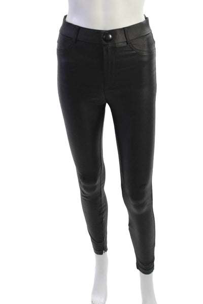 Zara Womens Biker Jeggings Black Polyester Spandex Button Size S