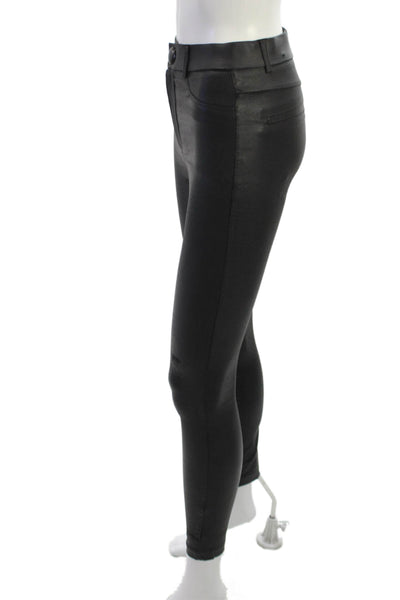 Zara Womens Biker Jeggings Black Polyester Spandex Button Size S