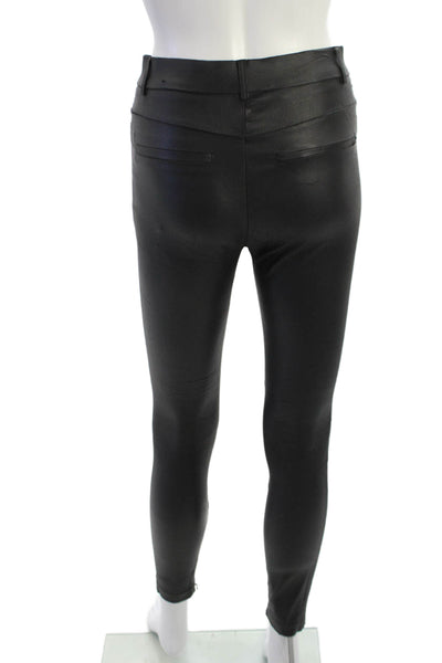 Zara Womens Biker Jeggings Black Polyester Spandex Button Size S