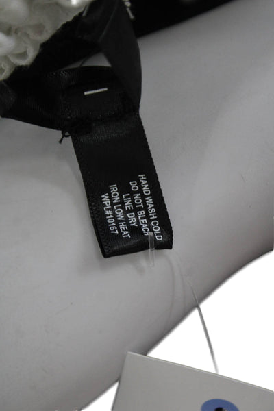 Aqua Womens Cropped Tank Square Neck Sleeveless White Classic Size L