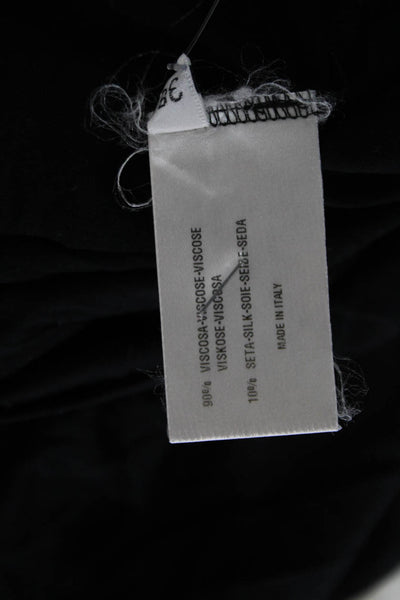 Tomas Maier Womens Black Wrap Mini Dress V Neck Short Sleeve Tie Size 38