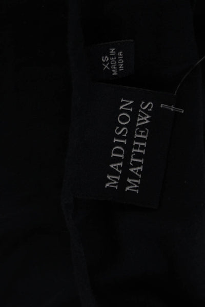 Madison Mathews Women Dark Blue Shift Dress Short Sleeve Mini Size XS