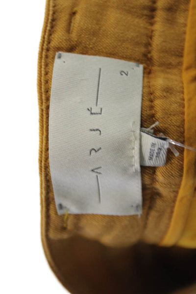 Arje Womens Brown Chino Pants Button Closure 31in Inseam Size 2