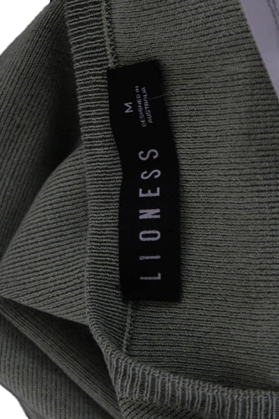 Lioness Womens Bodycon Tank Dress Green Crew Neck Sleeveless Size M