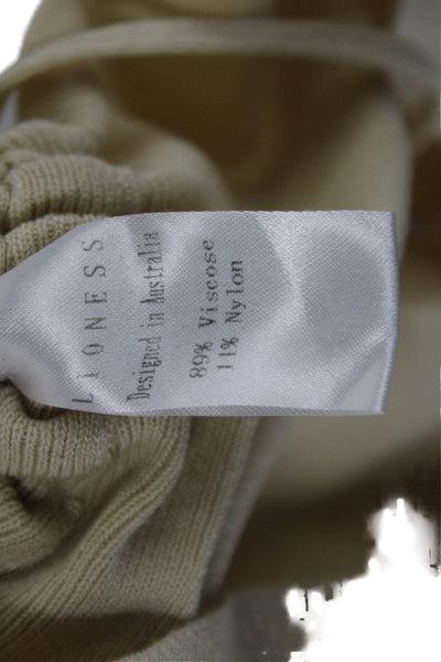 Lioness Women Beige Bodycon Mini Dress Sleeveless Round Neck Viscose Size M