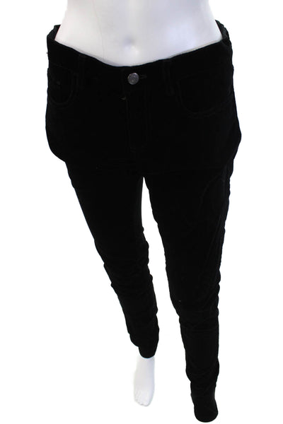 Ralph Lauren Black Label Women Black Designer Jeggings Button 70% Cotton Size 6