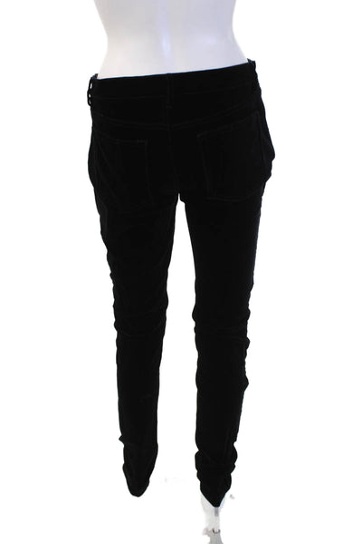 Ralph Lauren Black Label Women Black Designer Jeggings Button 70% Cotton Size 6