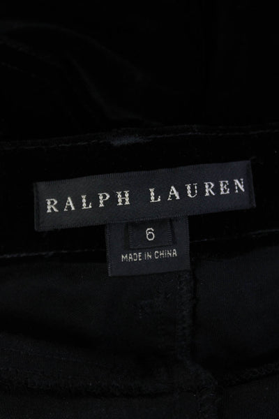 Ralph Lauren Black Label Women Black Designer Jeggings Button 70% Cotton Size 6