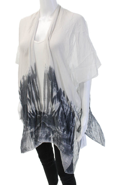 Go By GoSilk Women Kimono Silk Short Sleeve Bohemian White Size One Size