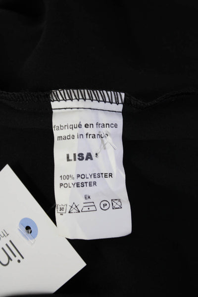 Casting Women Tunic Blouse Black V-Neck Long Sleeve Size 1