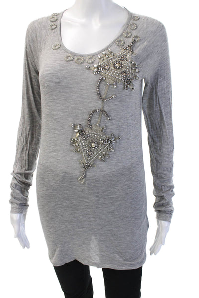 Givenchy Womens Gray Tunic T Shirt Long Sleeve Size L