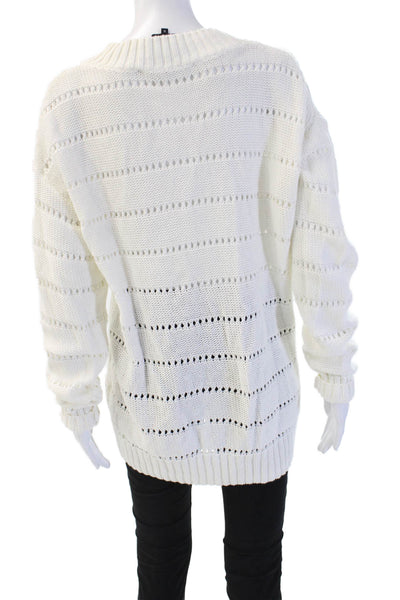Designers Remix Charlotte Eskilden Unisex White Striped Pullover Tie Size M