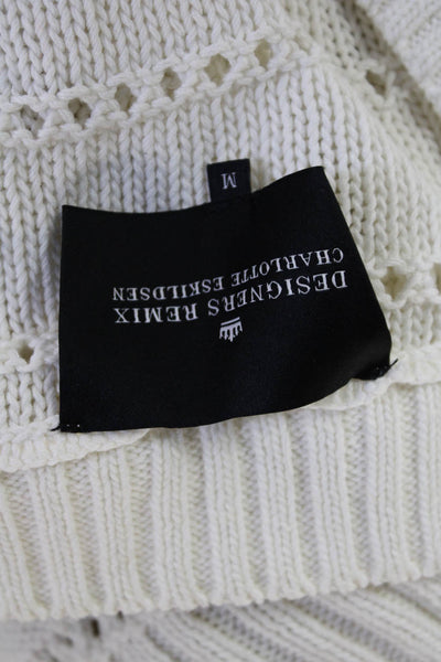 Designers Remix Charlotte Eskilden Unisex White Striped Pullover Tie Size M