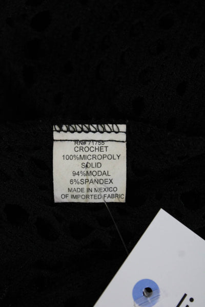 Robin Piccone Women Boho Tunic Tank Black V Neck Sleeveless Size M