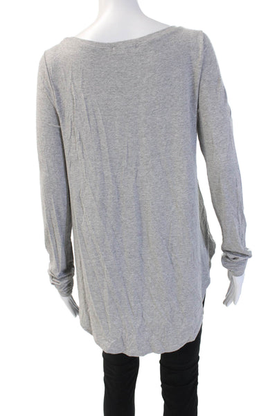 Calypso Saint Barth Women Tunic T Shirt Gray Long Sleeve Round Neck Size M