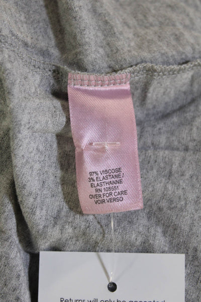 Calypso Saint Barth Women Tunic T Shirt Gray Long Sleeve Round Neck Size M