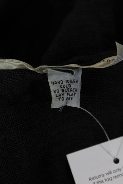 Artists + Revolutionaries Womens Black Linen Coatigan Short Sleeve Size One Size