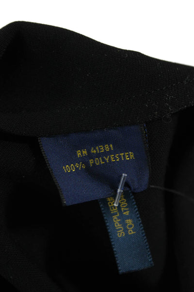 Polo Ralph Lauren Women Black Polyester Short Sleeve Blouse Size 2