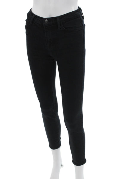 J Brand Womens Ankle Skinny Jeans Black Mid Rise Button Size 26