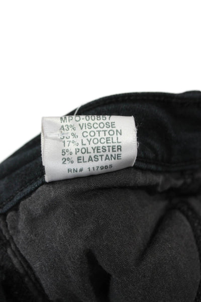J Brand Womens Ankle Skinny Jeans Black Mid Rise Button Size 26