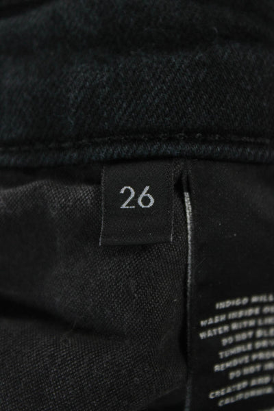 J Brand Womens Ankle Skinny Jeans Black Mid Rise Button Size 26