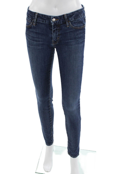 Koral Womens Skinny Ankle Jeans Dark Blue Low Rise Cotton Size 27