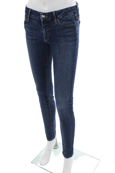 Koral Womens Skinny Ankle Jeans Dark Blue Low Rise Cotton Size 27