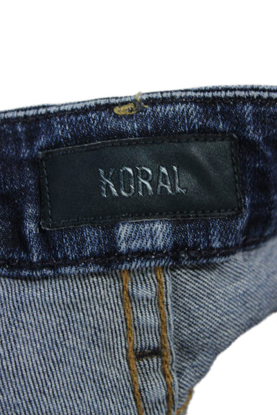 Koral Womens Skinny Ankle Jeans Dark Blue Low Rise Cotton Size 27