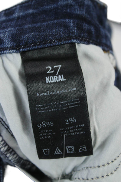 Koral Womens Skinny Ankle Jeans Dark Blue Low Rise Cotton Size 27