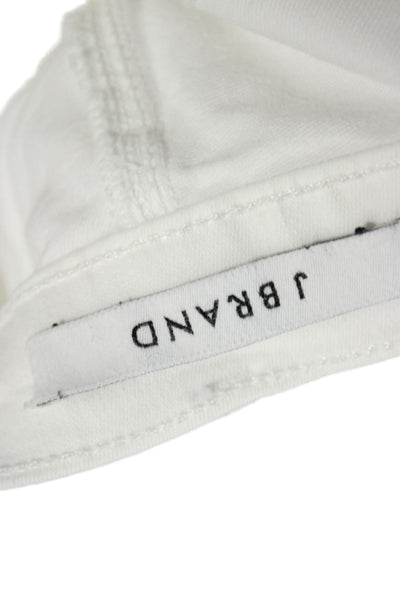 J Brand Women Ankle Skinny White Jeans High Rise Button Size 25