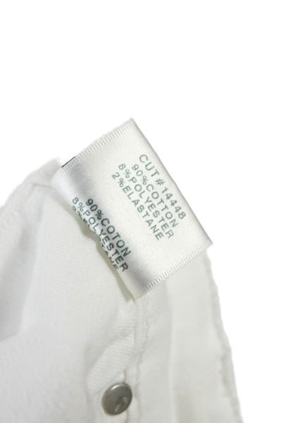 J Brand Women Ankle Skinny White Jeans High Rise Button Size 25