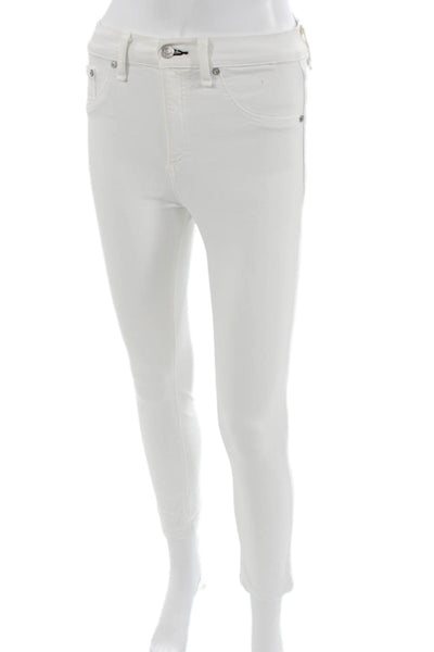 Rag & Bone Jean Womens Skinny Ankle Jeans White High Rise Size 26