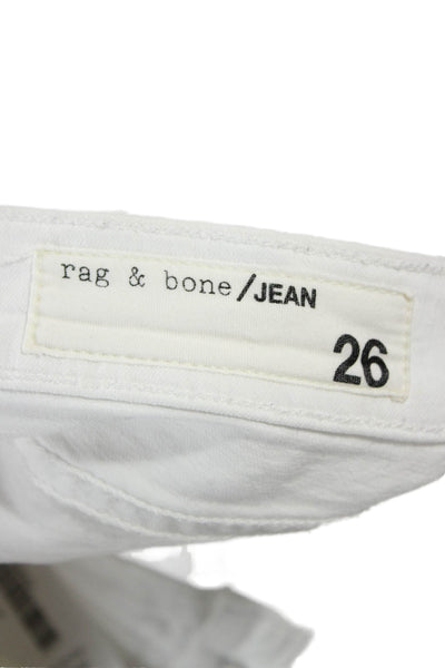 Rag & Bone Jean Womens Skinny Ankle Jeans White High Rise Size 26
