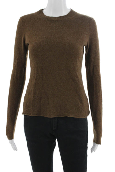 Vince Unisex Pullover Cashmere Crew Neck Brown Sweater Size XS