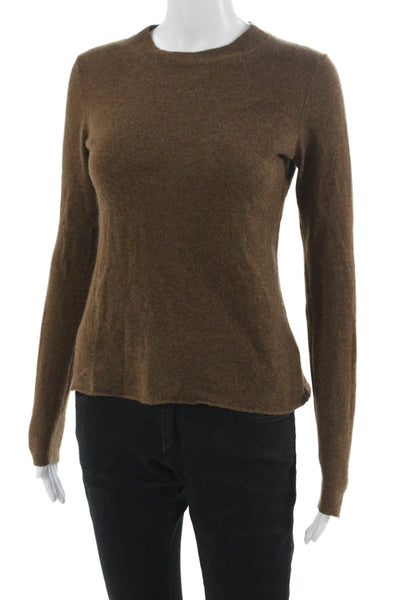 Vince Unisex Pullover Cashmere Crew Neck Brown Sweater Size XS