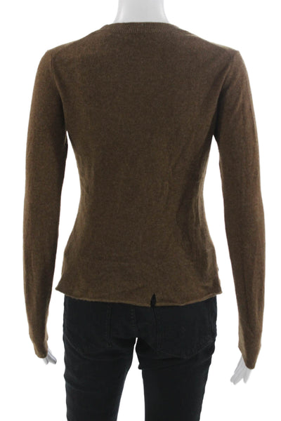 Vince Unisex Pullover Cashmere Crew Neck Brown Sweater Size XS