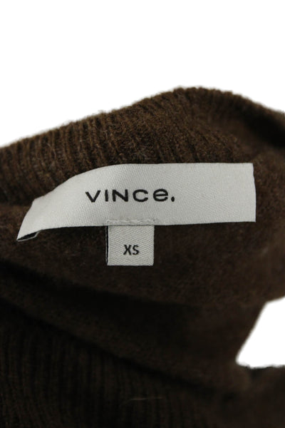 Vince Unisex Pullover Cashmere Crew Neck Brown Sweater Size XS